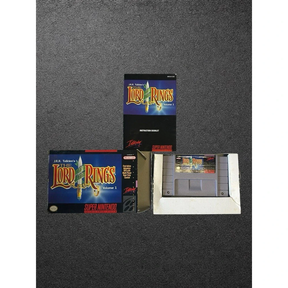 J.R.R. Tolkien's Lord of the Rings Vol 1 Super Nintendo SNES CIB Box Manual Game